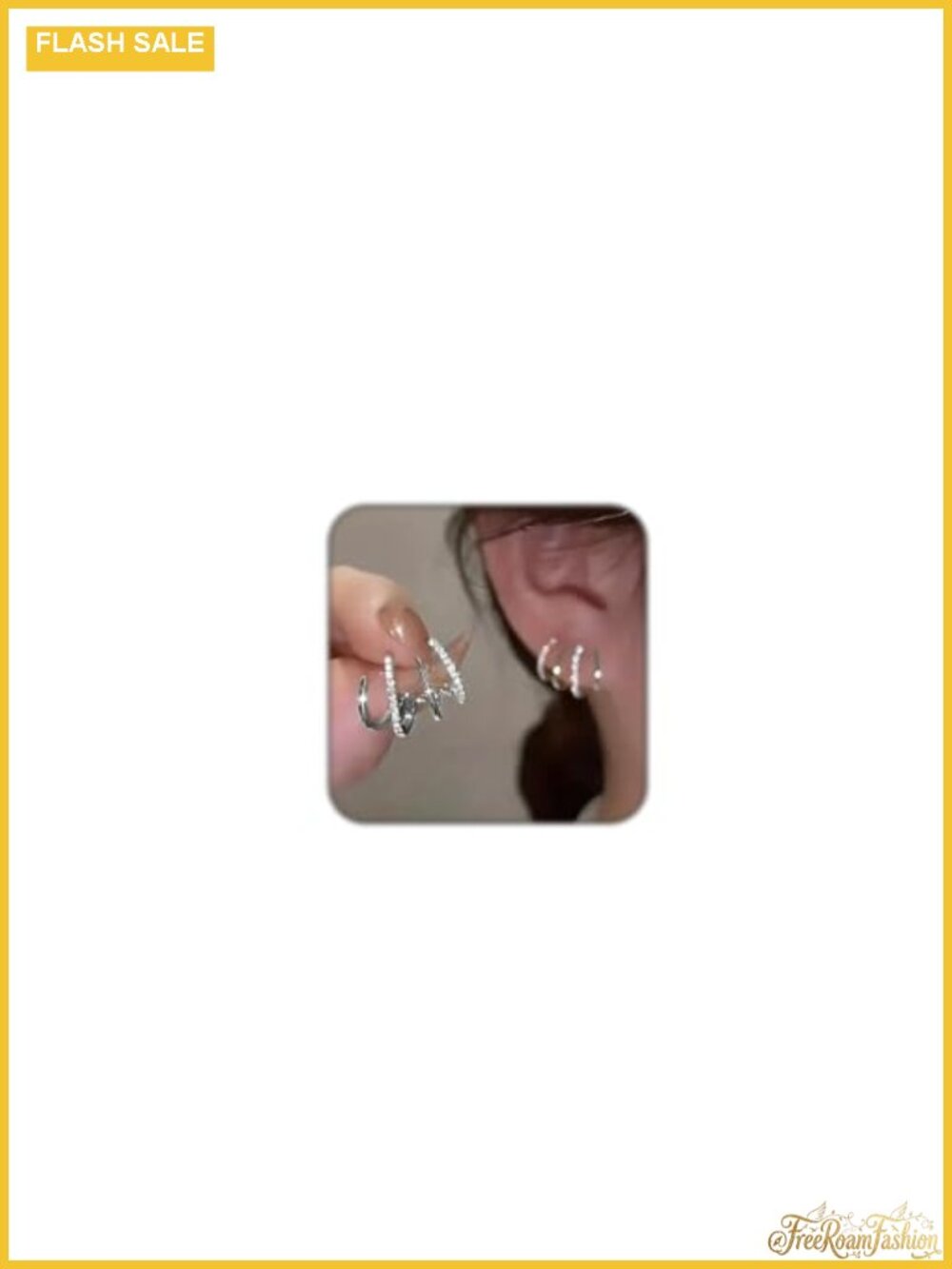 Dainty Zircon Cuff Earrings for Women Four Claw Half Hoop Huggie Ear Wrap
